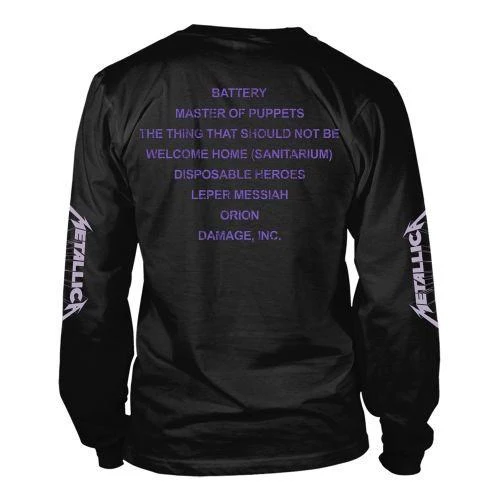 Metallica - Master Of Puppets Tracks Black Long Sleeve Shirt - 100% Official Merchandise - Image 2