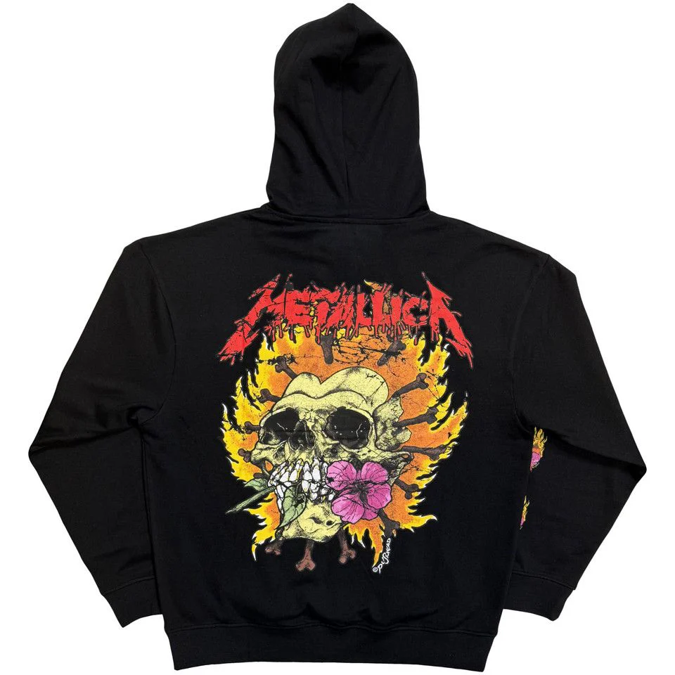 Metallica - Pullover Black Hoodie (Skull and Flower) - 100% Official Merchandise - Image 3