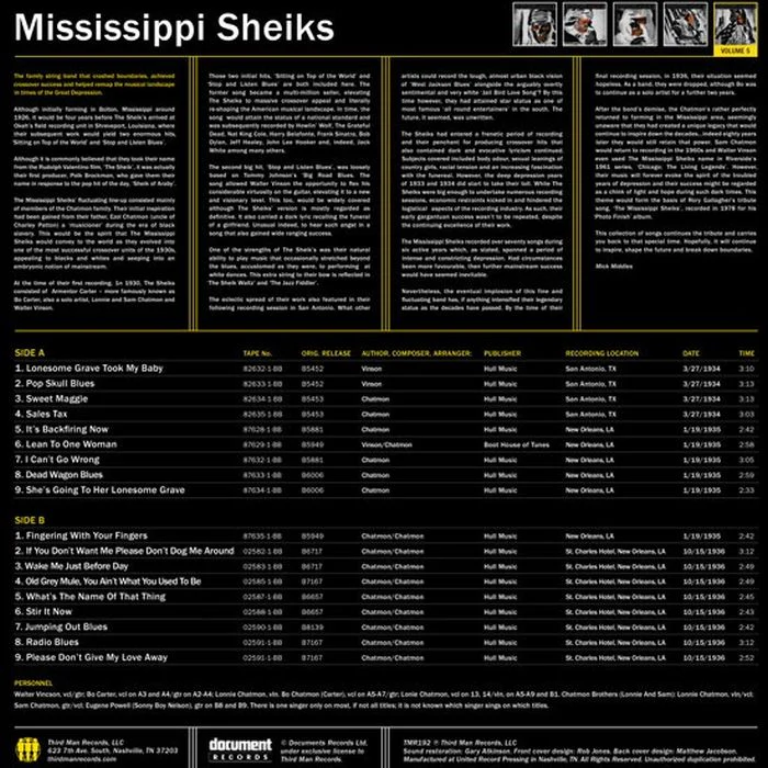 Mississippi Sheiks - Complete Recorded Works Presented In Chronological Order Volume 5 - Vinyl - New - Image 2