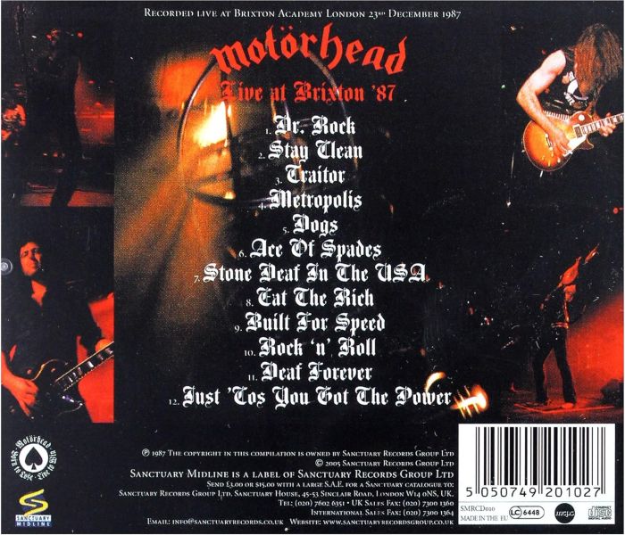 Motorhead - Live At Brixton '87 - CD - New - Image 2