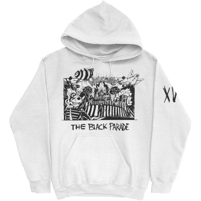 My Chemical Romance - Pullover White Hoodie (The Black Parade Marching Frame) - 100% Official Merchandise - Image 2