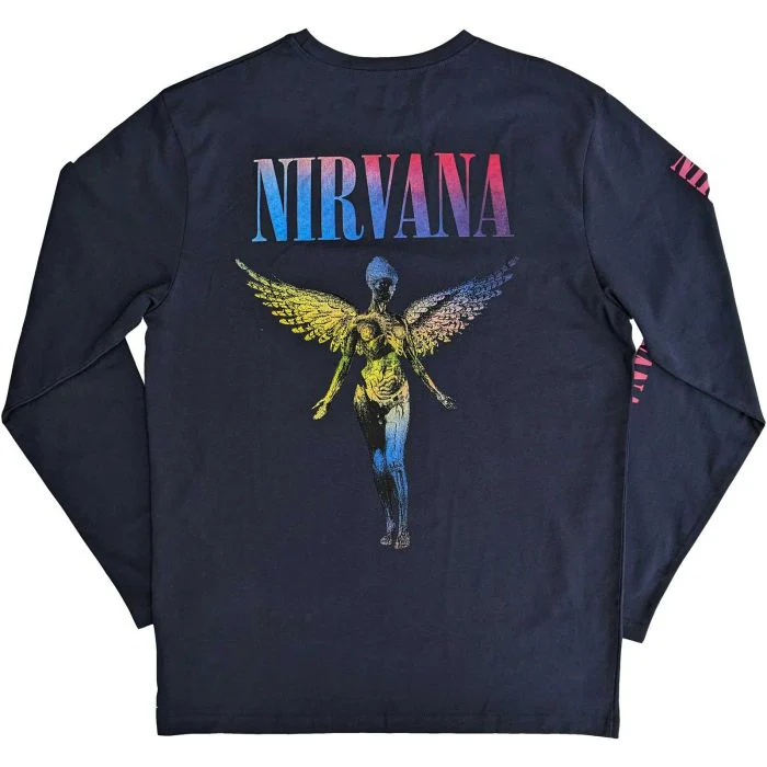 Nirvana - In Utero Navy Long Sleeve Shirt - 100% Official Merchandise - Image 3