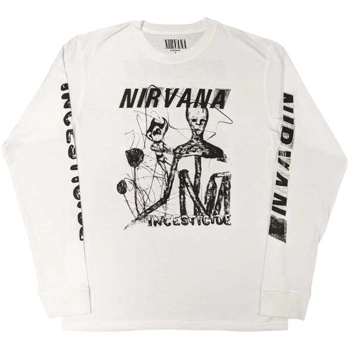 Nirvana - Incesticide White Long Sleeve Shirt - 100% Official Merchandise - Image 2