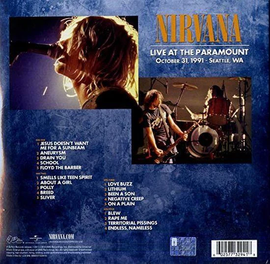 Nirvana - Live At The Paramount (2LP gatefold) - Vinyl - New - Image 2