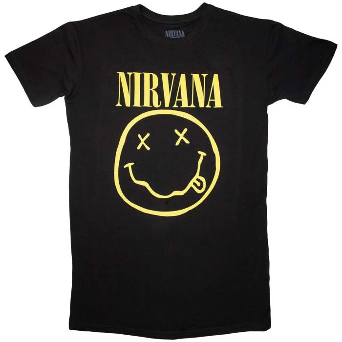 Nirvana - Smiley Womens Fitted Black Dress Shirt - 100% Official Merchandise - Image 3