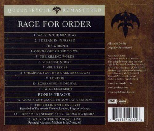 Queensryche - Rage For Order (rem. w. 4 bonus tracks) - CD - New - Image 2