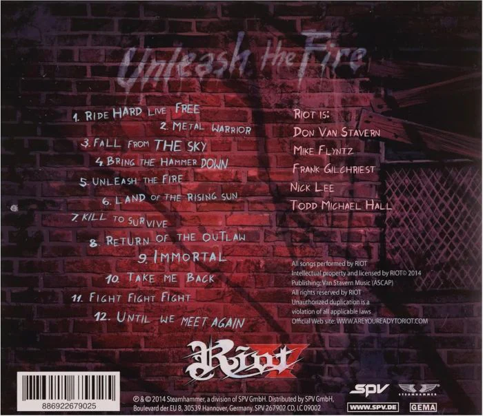 Riot V - Unleash The Fire - CD - New - Image 2