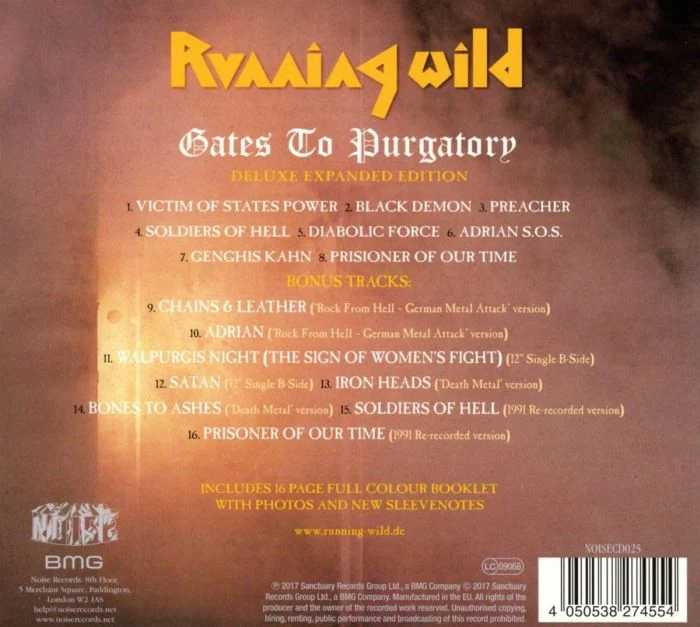 Running Wild - Gates To Purgatory (2017 reissue with 8 bonus tracks) - CD - New - Image 2