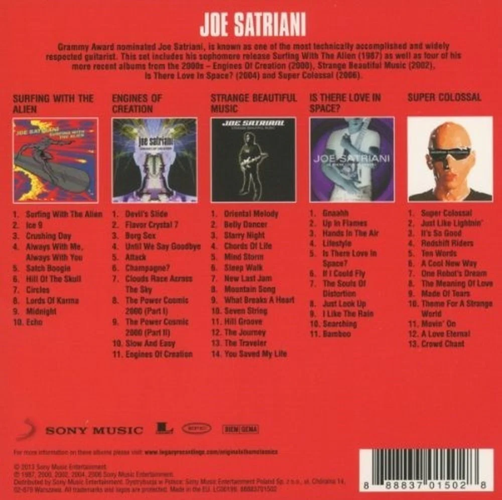 Satriani, Joe - Original Album Classics (Surfing With The Alien/Engines Of Creation/Strange Beautiful Music/Is There Love In Space?/Super Colossal) (5CD) - CD - New - Image 2