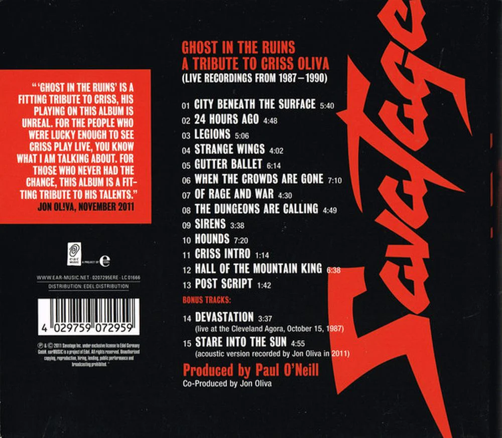 Savatage - Ghost In The Ruins: A Tribute To Chris Oliva (w. 2 bonus tracks) - CD - New - Image 2