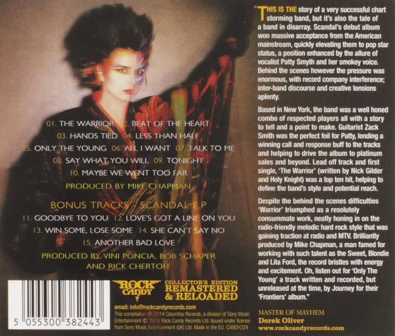 Scandal feat. Patty Smyth - Warrior (Rock Candy remaster with 5 bonus tracks) - CD - New - Image 2