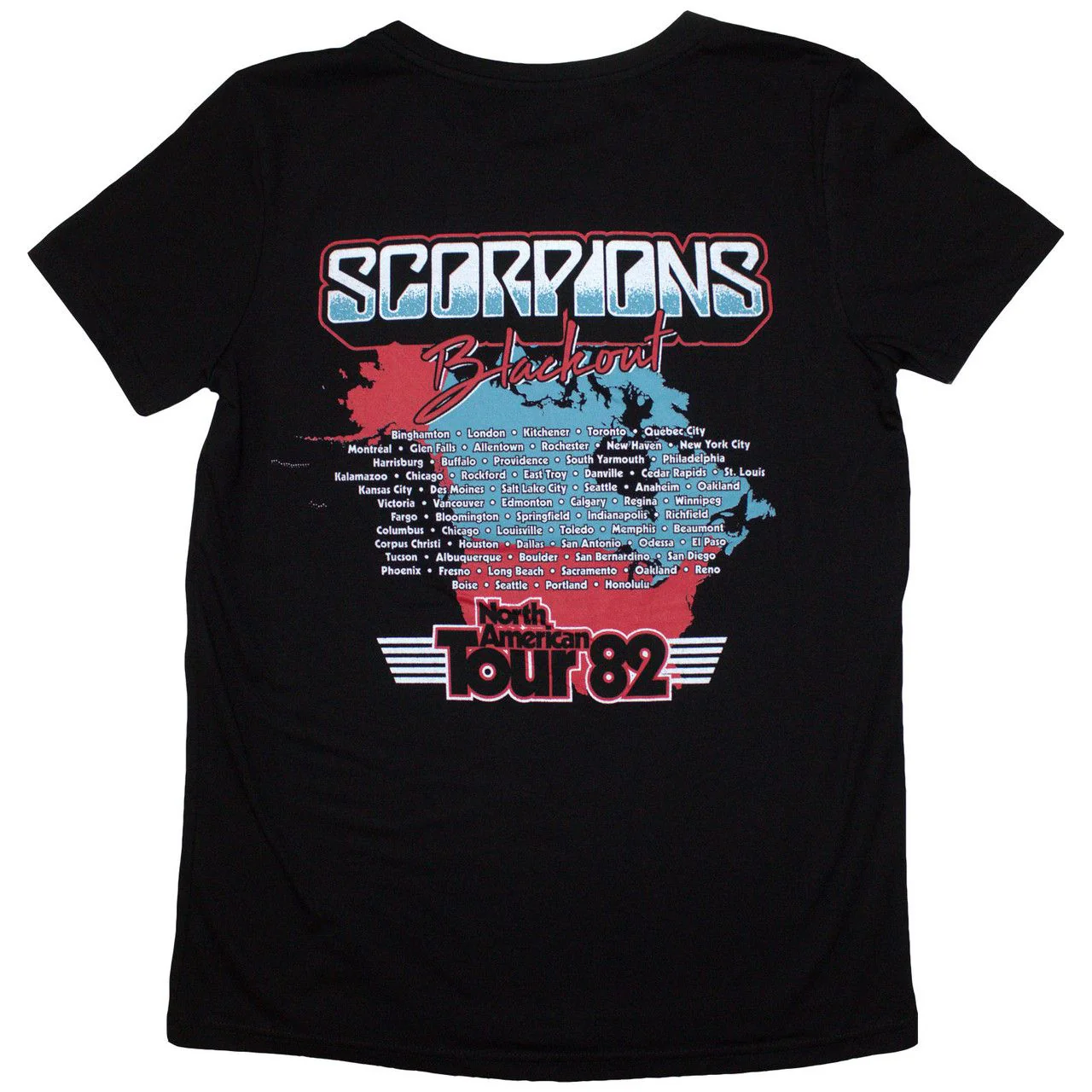 Scorpions - Blackout Tour 82 Womens Black Fitted Shirt - 100% Official Merchandise - Image 2