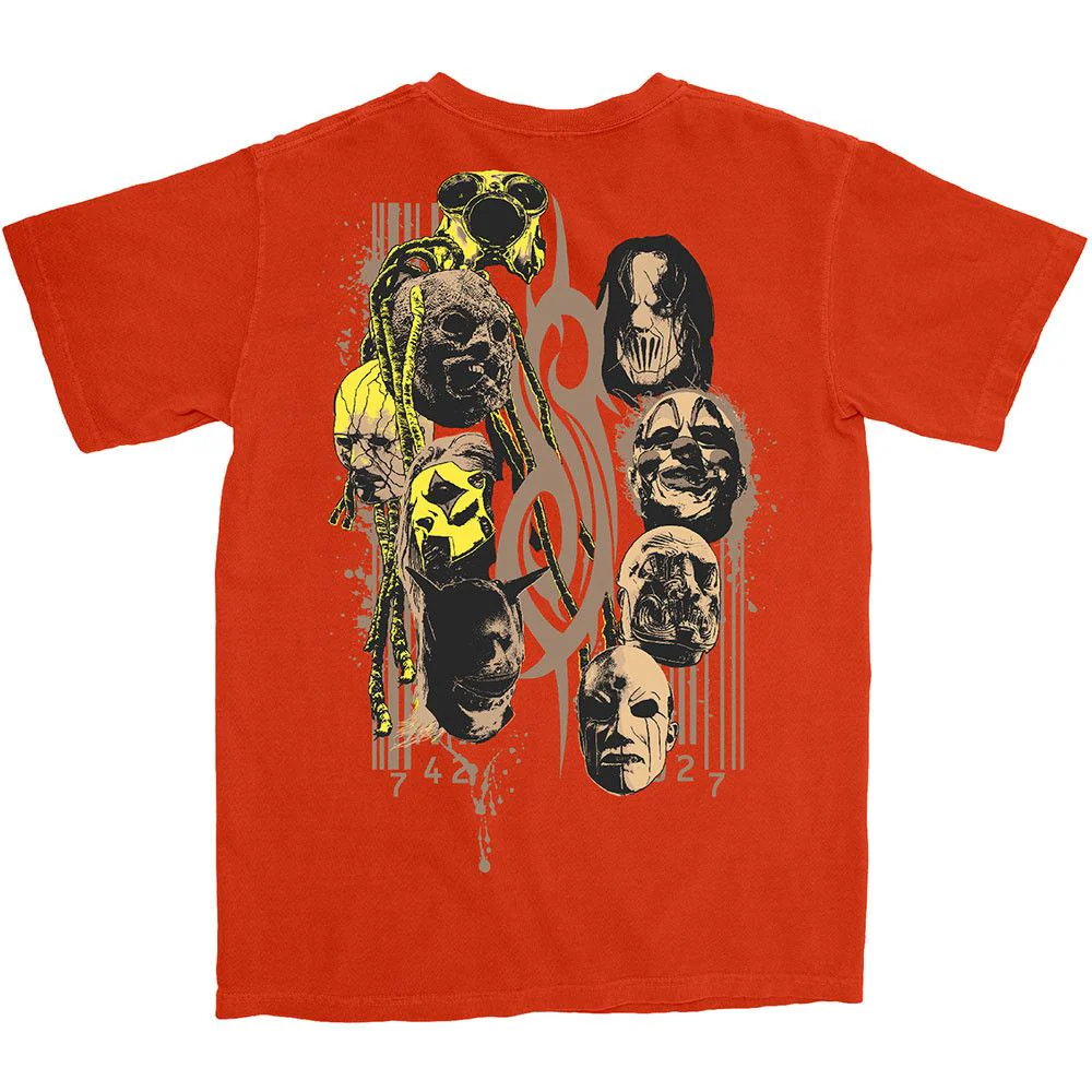 Slipknot - Splatter Logo & Portraits Orange Shirt - 100% Official Merchandise - Image 2