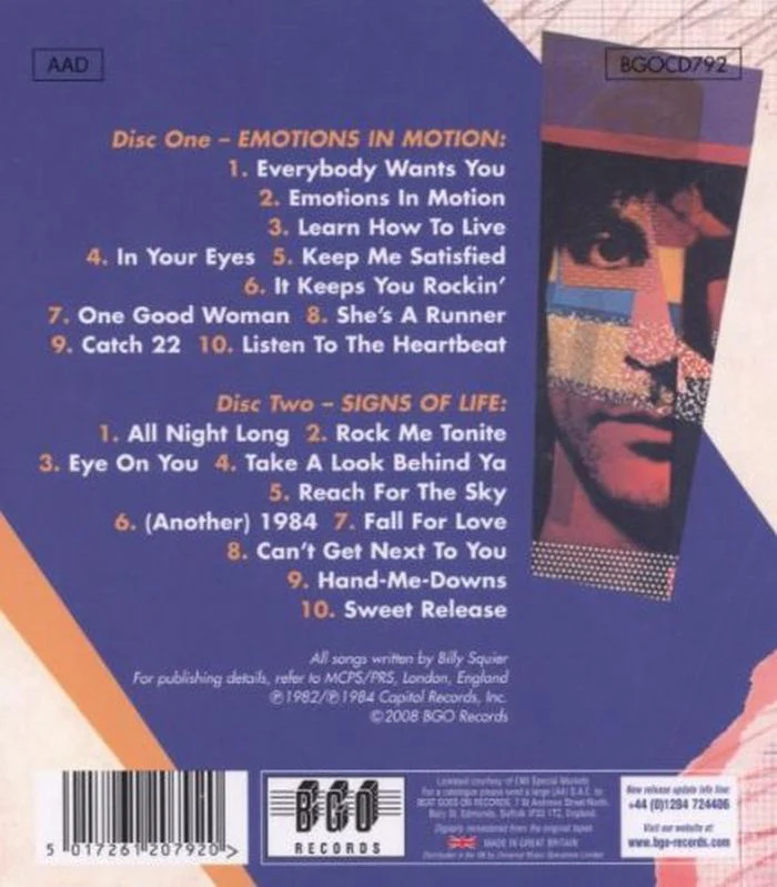 Squier, Billy - Emotions In Motion/Signs Of Life (2021 2CD remastered reissue) - CD - New - Image 2