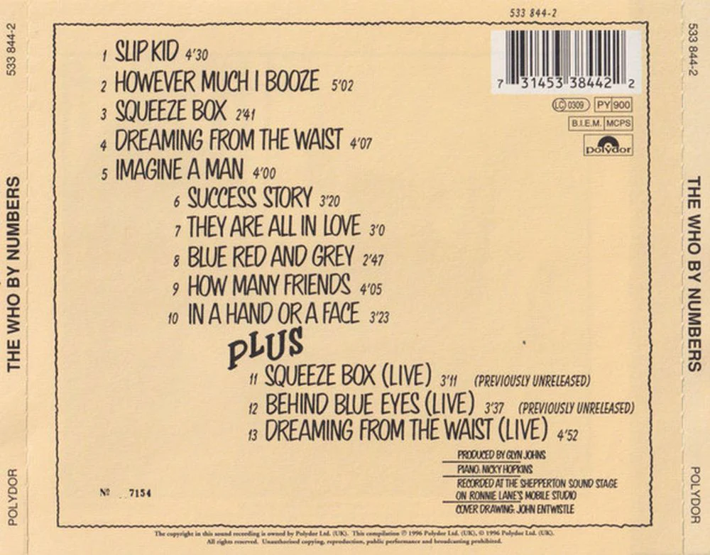 Who - Who By Numbers, The (reissue with 3 bonus tracks) - CD - New - Image 2