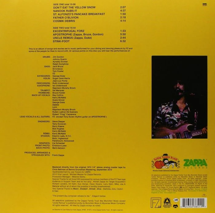 Zappa, Frank - Apostrophe (') (2023 reissue) - Vinyl - New - Image 2