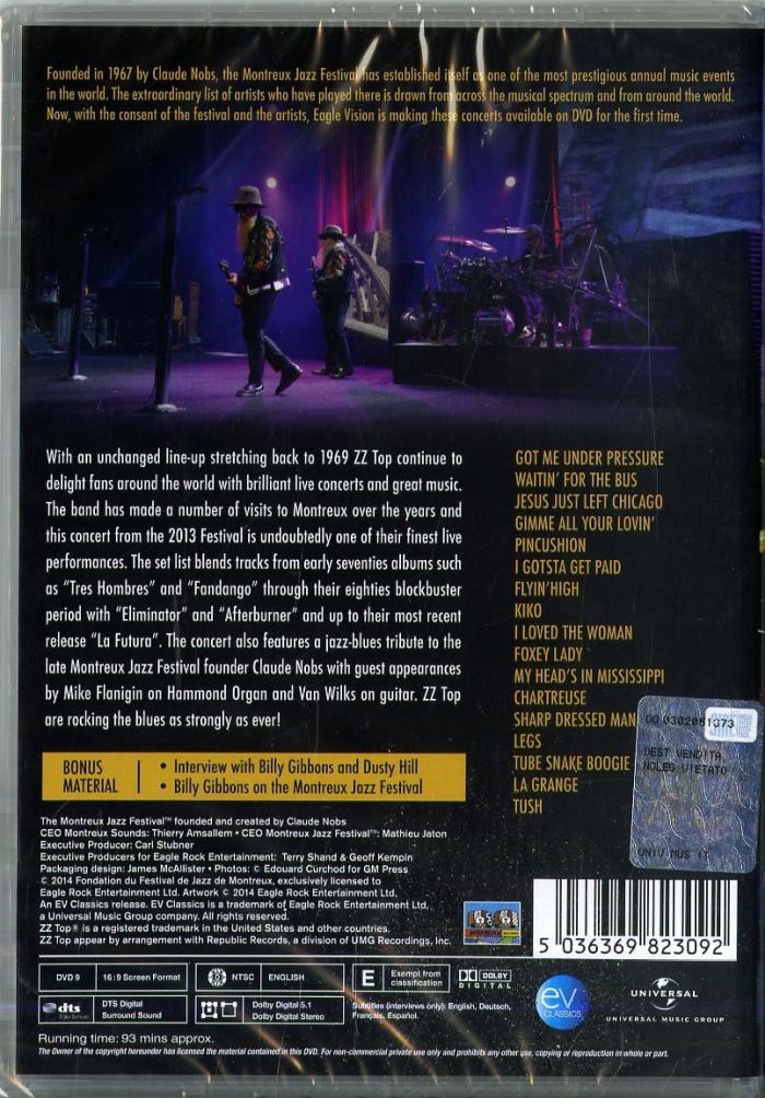 ZZ Top - Live At Montreux 2013 (R0) - DVD - Music - Image 2