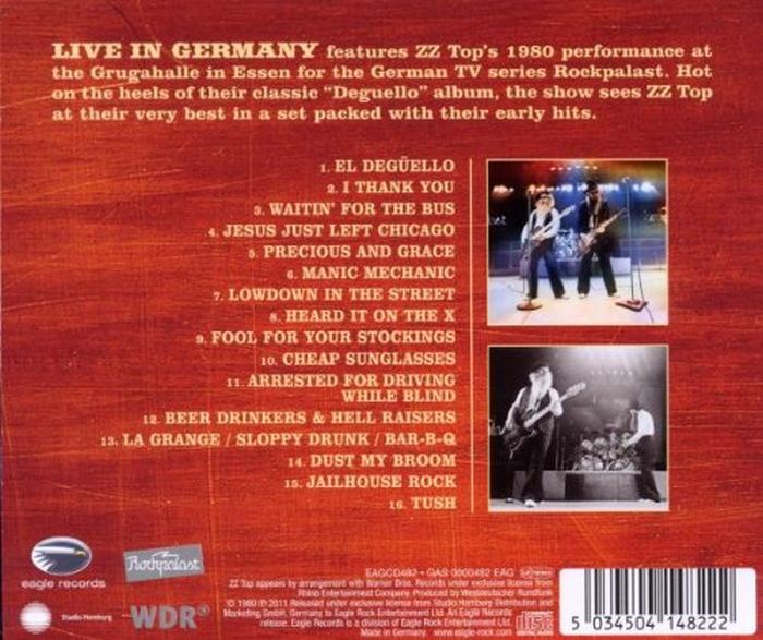 ZZ Top - Live In Germany 1980 - CD - New - Image 2