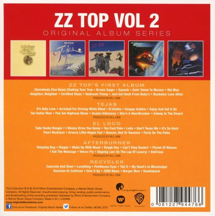 ZZ Top - Original Album Series Volume 2 (ZZ Top's First Album/Tejas/El Loco/Afterburner/Recycler) (5CD) - CD - New - Image 2